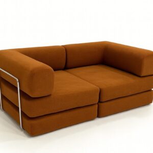 Corduroy  & Flannel Sofa Terracotta Brown